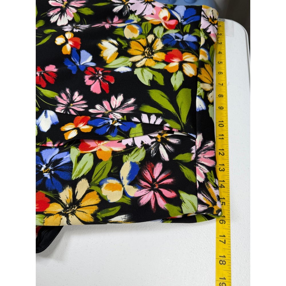 High Low Dress Womens 12 Floral V-Neck Black Multi Tropical Vacation Cruise - Picture 7 of 9